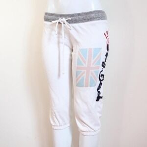 2010s ardene union jack london capri sweats indie sleaze size M